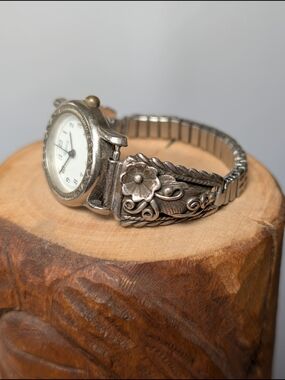 Signed Richard Begay & Bobby Johnson Floral Watch